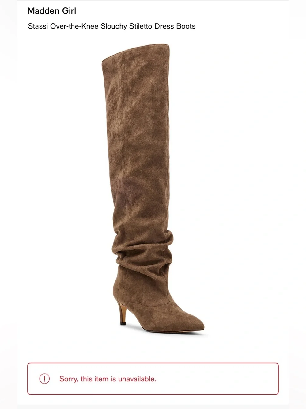 Madden Girl  Stassi Over-the-Knee Slouchy Stiletto Dress Boots